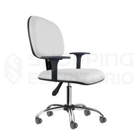 Cadeira Giratória Secretária Base Cromada