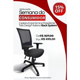 Cadeira Presidente Tela Back System