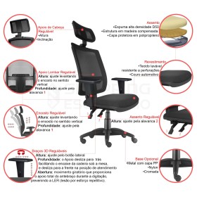 Cadeira Giratória Back System Presidente