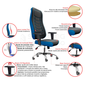 Cadeira Giratória Gamer Debrum Cromada