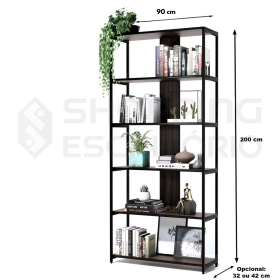 Estante 6 Prateleiras Design Industrial