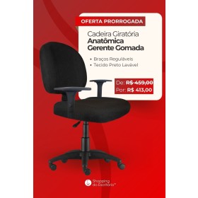 Cadeira Giratória Gerente Gomada Preta