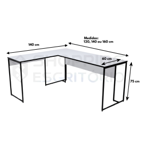 Mesa em L Design Industrial