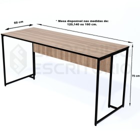 Mesa Reta Design Industrial Madeirado