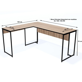 Mesa em L Design Industrial