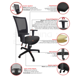 Cadeira Presidente Tela Back System