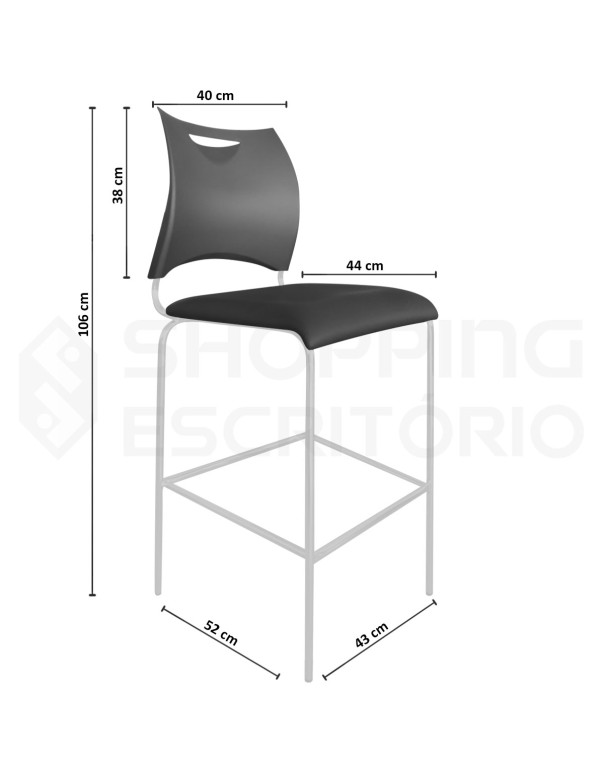 Banqueta Alta Design PP Base