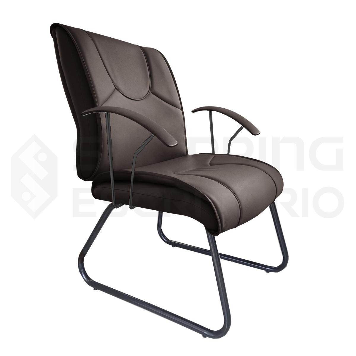 Cadeira Fixa Trapézio Anatômica Diretor Ônix Base Preta