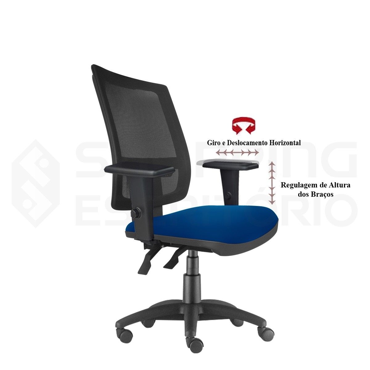 Cadeira Escritório Giratória Ergonômica Eco Back Braços Reguláveis - De  Labore Móveis