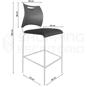 Banqueta Alta Design PP Base