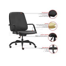 Cadeira Giratória Anatômica Diretor Maxxer
