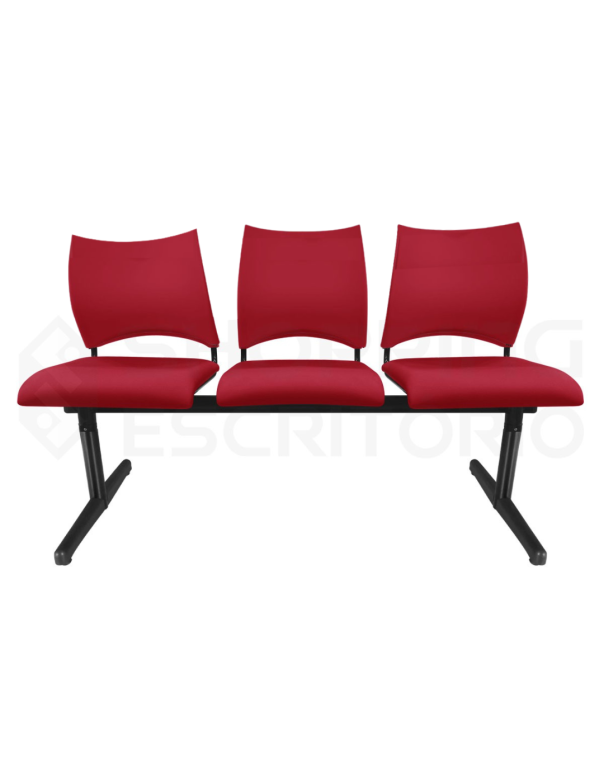 Longarina Design PP Estofada Base Preta