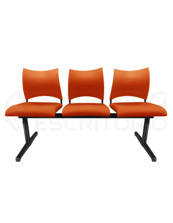 Longarina Design PP Estofada Base Preta