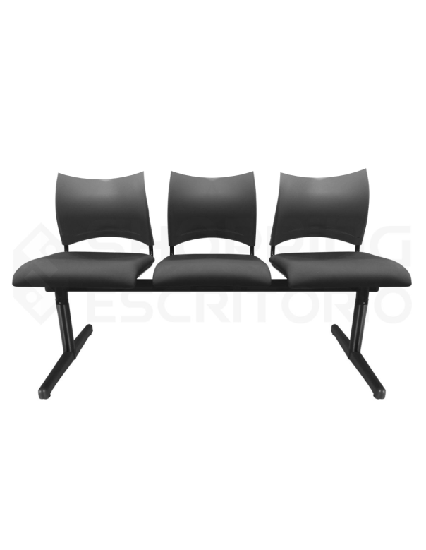 Longarina Design PP Estofada Base Preta