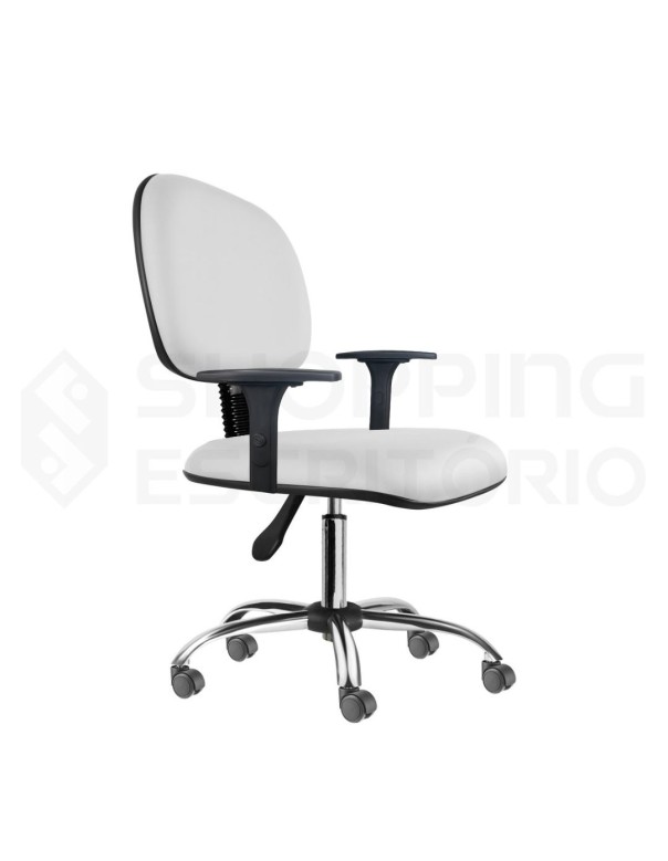 Cadeira Giratória Secretária Base Cromada