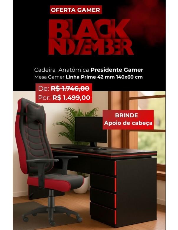 Combo Gamer Cadeira Mesa Gamer