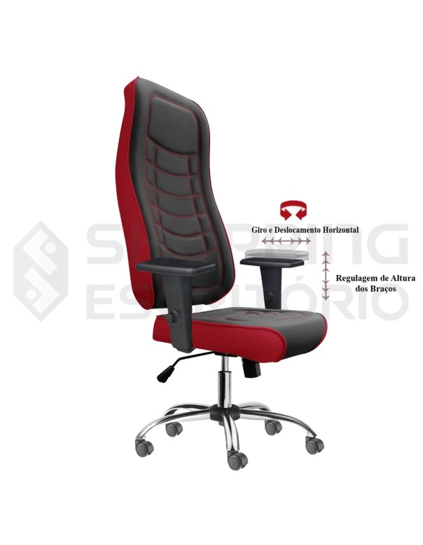 Cadeira Giratória Gamer Debrum Base Cromada