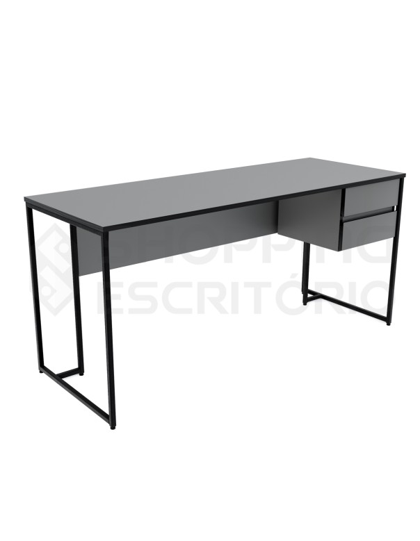 Mesa Reta Design Industrial Gaveteiro
