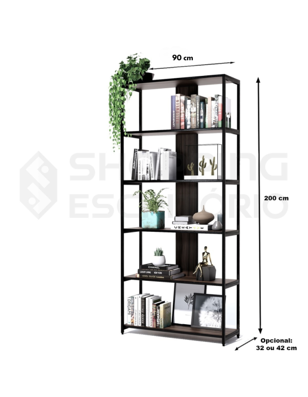 Estante 6 Prateleiras Design Industrial