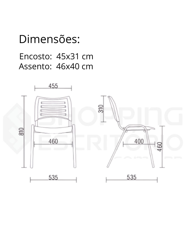 cadeira eventos plastica iso empilhavel