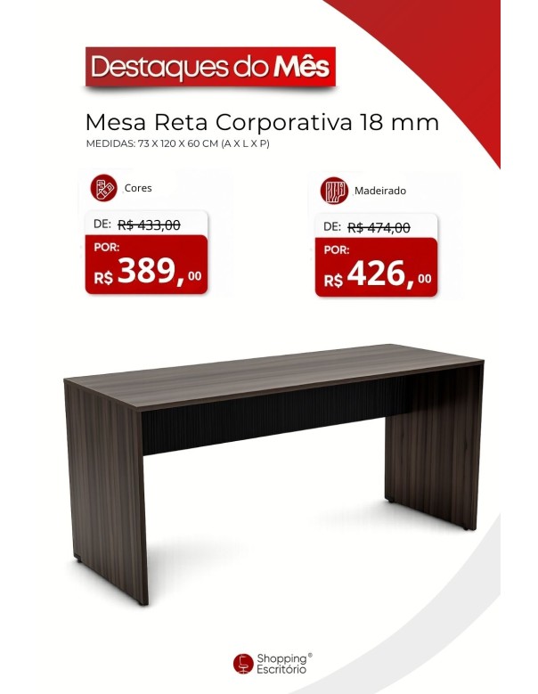 mesa reta escritorio escrivaninha planejados