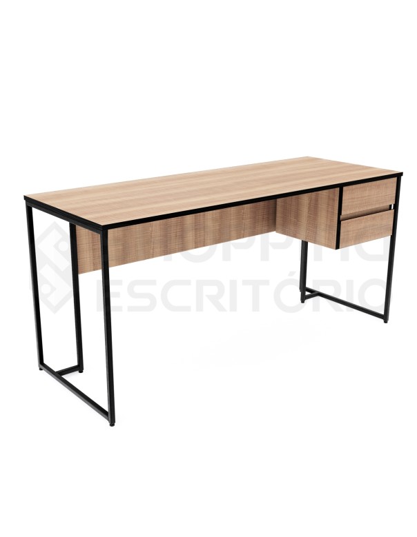 Mesa Reta Design Industrial Gaveteiro