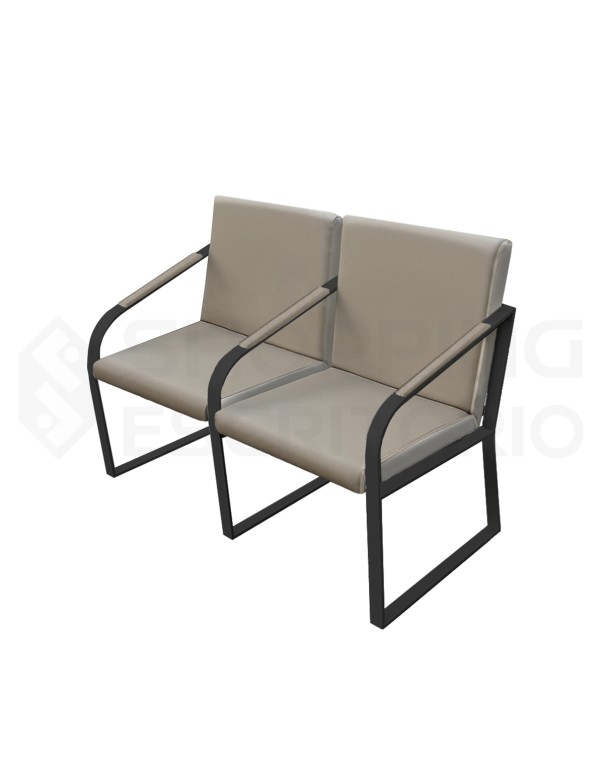 Conjunto Poltrona Trapezoidal Recepção 