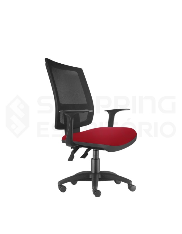 Cadeira Giratória Ergonômica Back System Presidente Tela Apoio Lombar Regulável Base Nylon