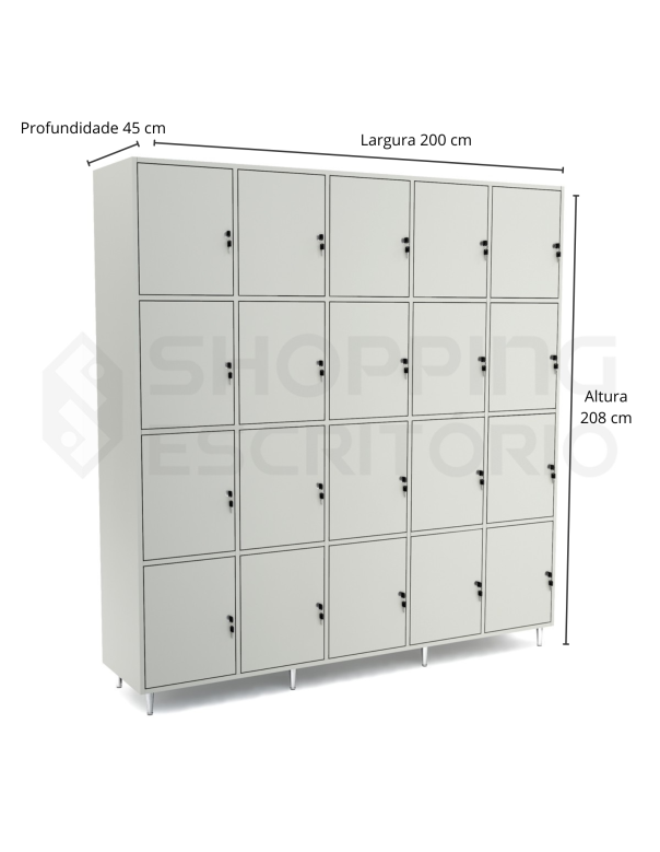 Armário 20 portas médias chaves