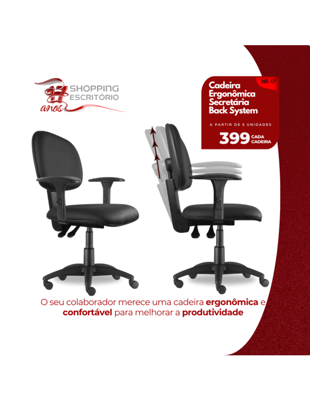 Cadeira Giratória Back System Secretária