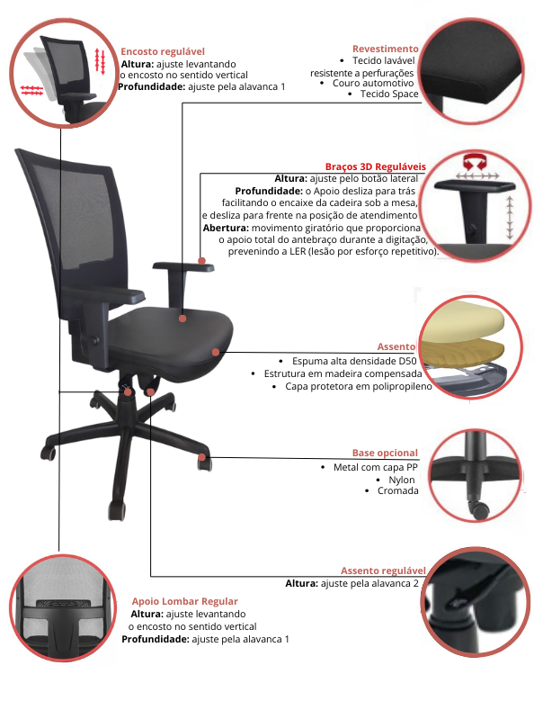 Cadeira Presidente Tela Slider Back