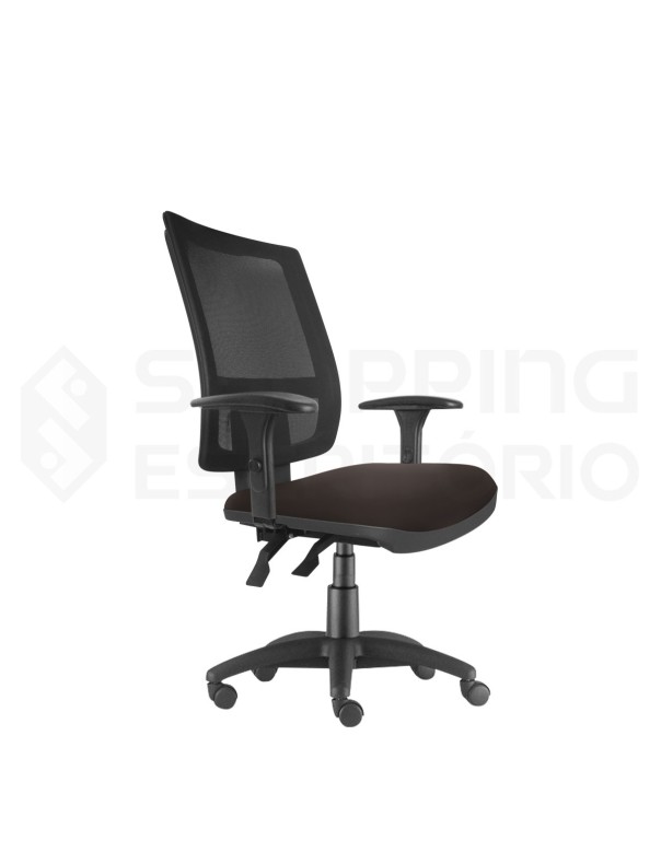 Cadeira Giratória Ergonômica Back System Presidente Tela Apoio Lombar Regulável Base Nylon