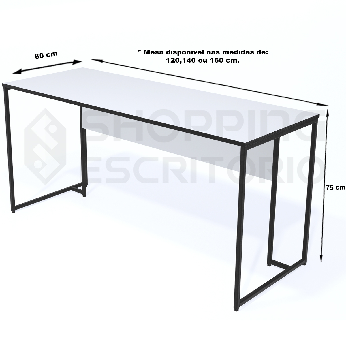 Mesa Reta Design Industrial -